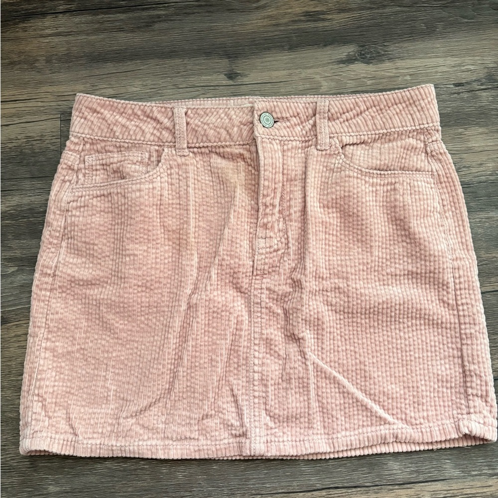 SO Pink Mini Skirt Casual Corduroy